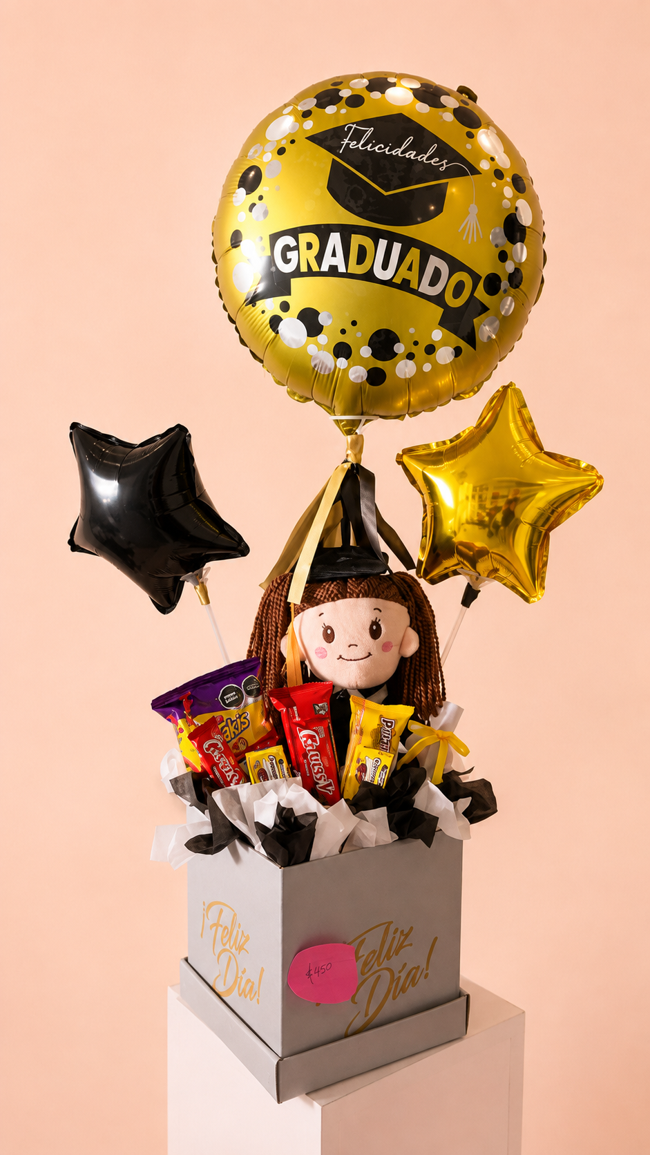 Globo y regalo de graduación